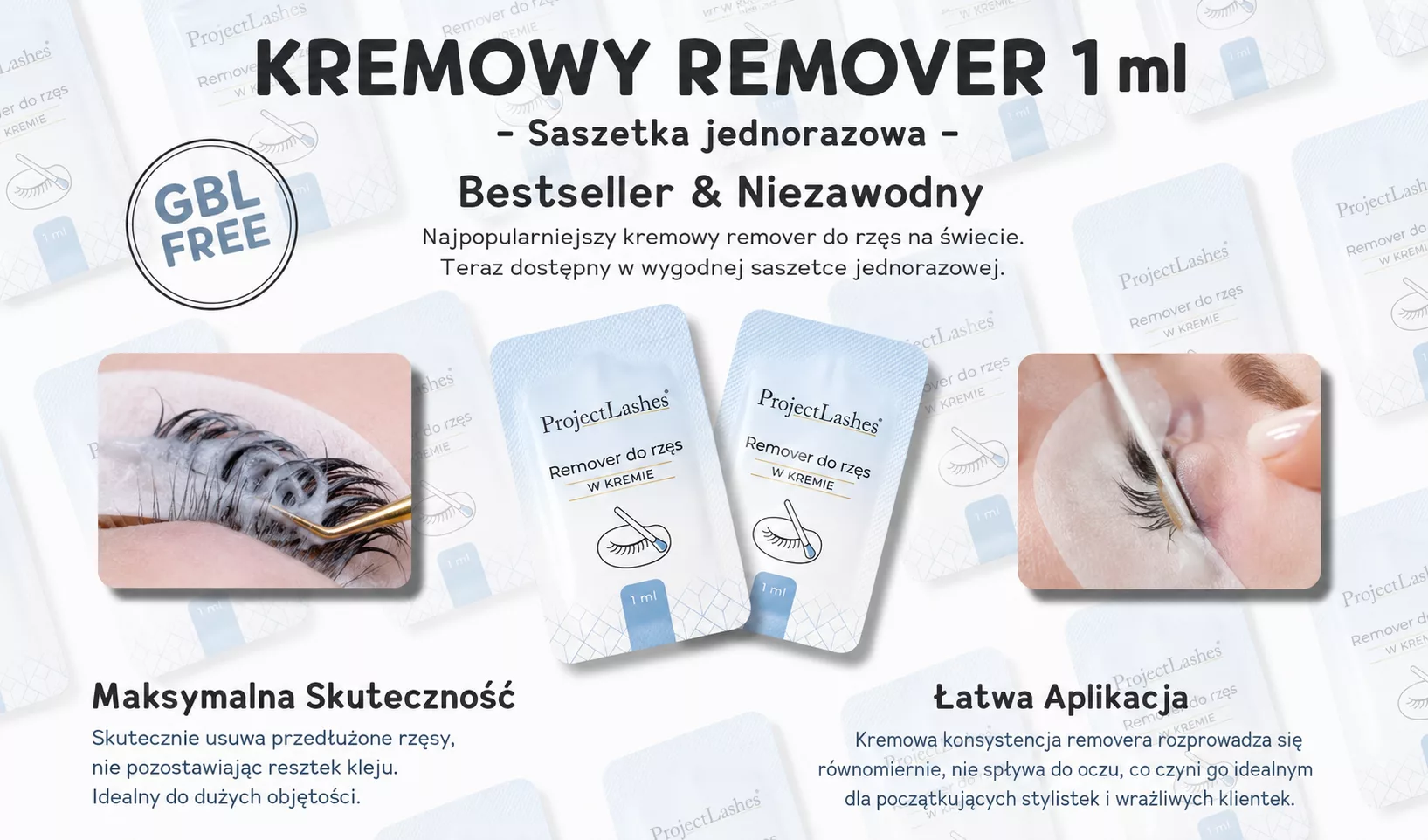 Remover do usuwania rzęs w kremie ProjectLashes 1ml saszetka