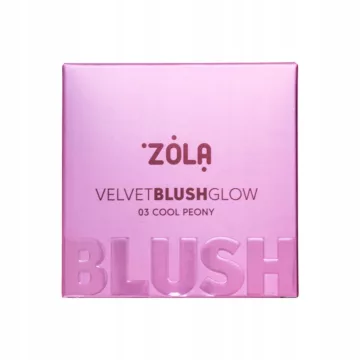 Róż do policzków wypiekany różowy Zola Velvet Blush Glow 03 Cool Peony