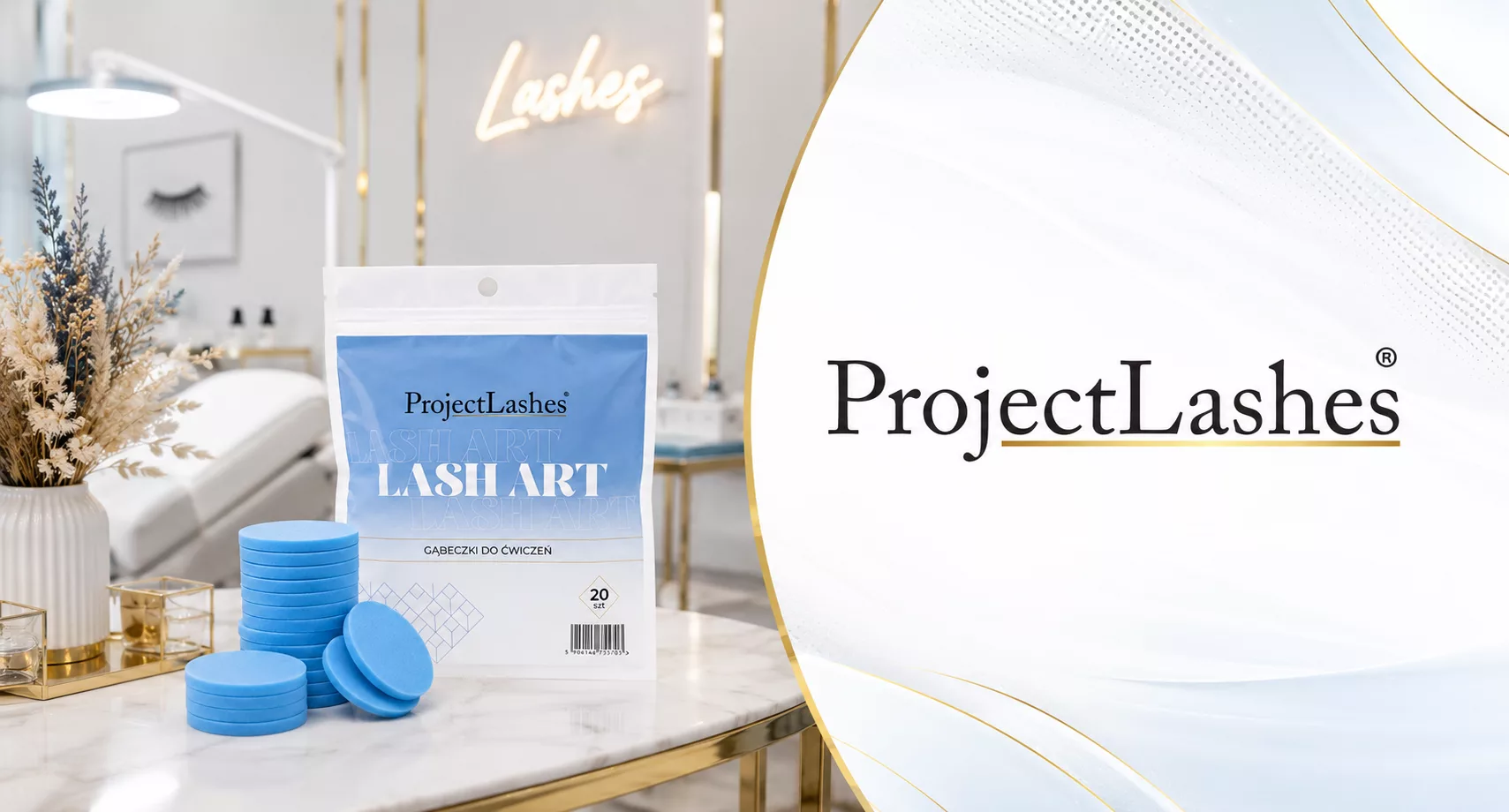 Gąbeczki do ćwiczeń rzęs ProjectLashes ćwiczenie przedłużania rzęs 20 szt
