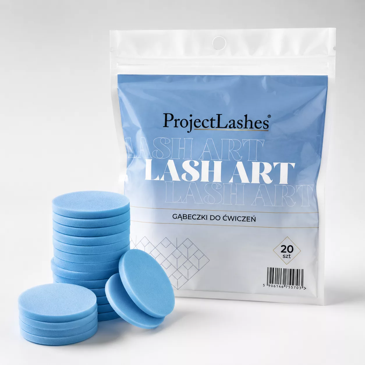 Gąbeczki do ćwiczeń rzęs ProjectLashes ćwiczenie przedłużania rzęs 20 szt