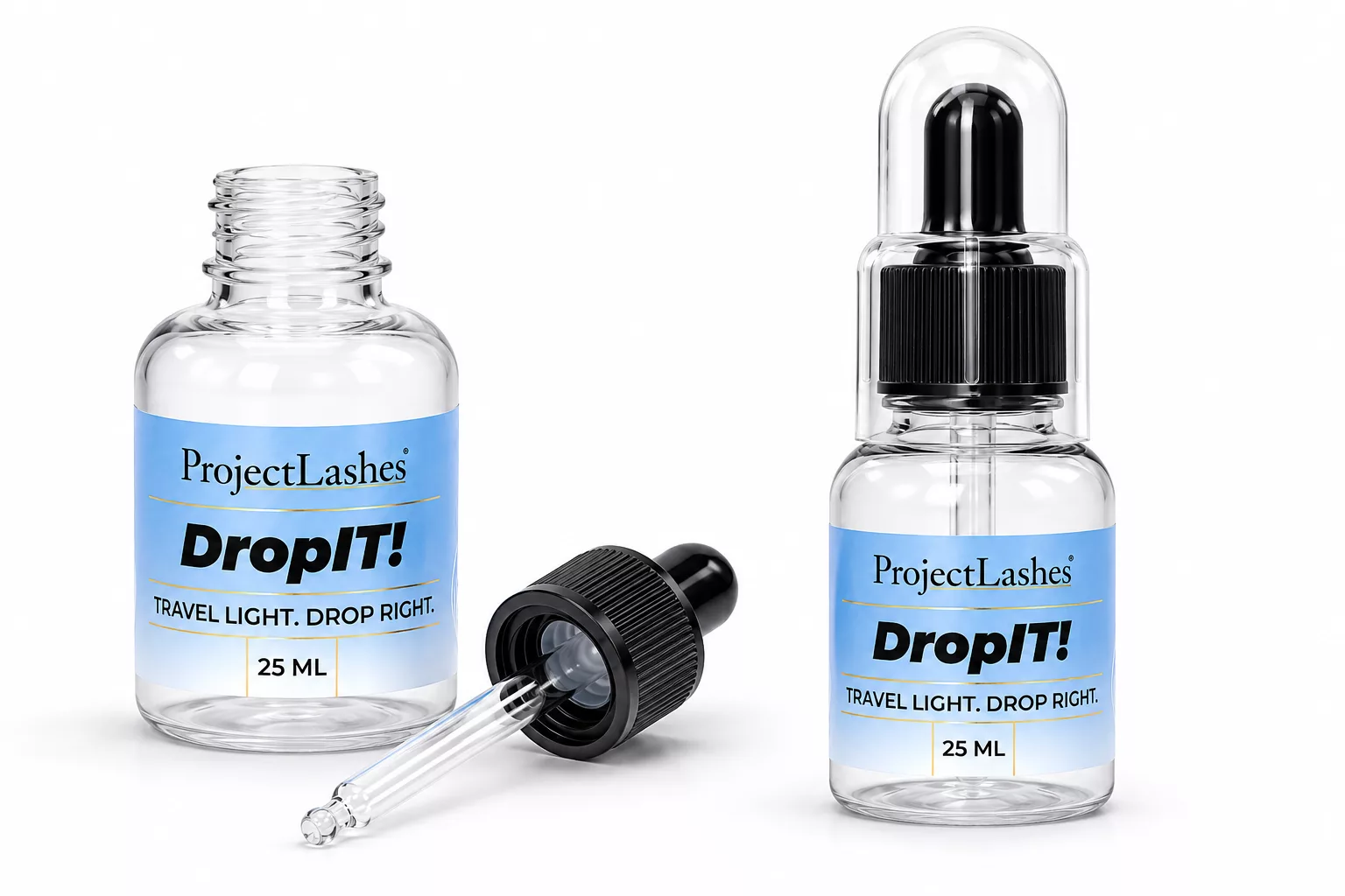 Butelka z pipetką droper 25 ml ProjectLashes na kosmetyki próbki plastikowa