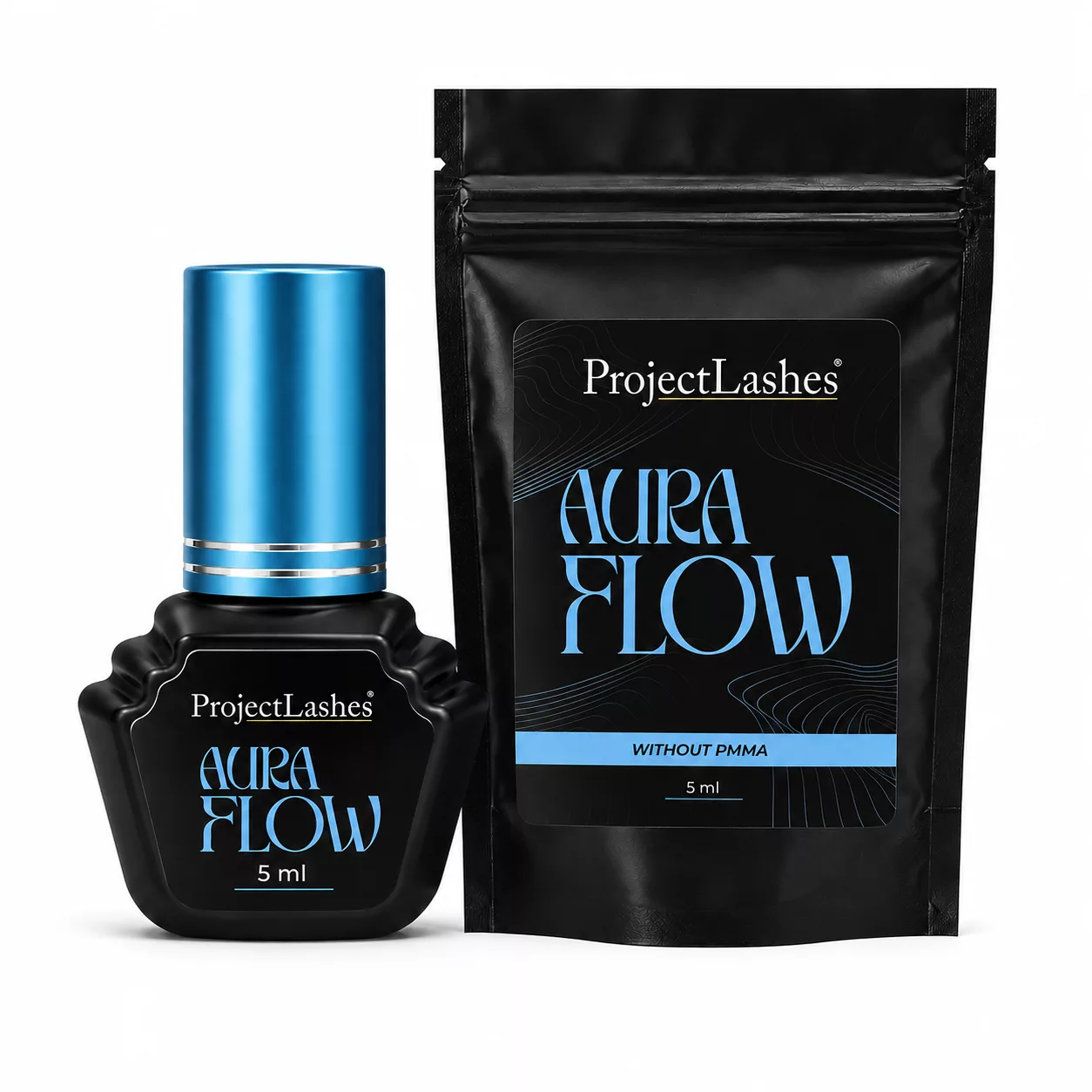 Klej do przedłużania rzęs bez PMMA AURA FLOW ProjectLashes 5ml czarny 0,5-1 sek