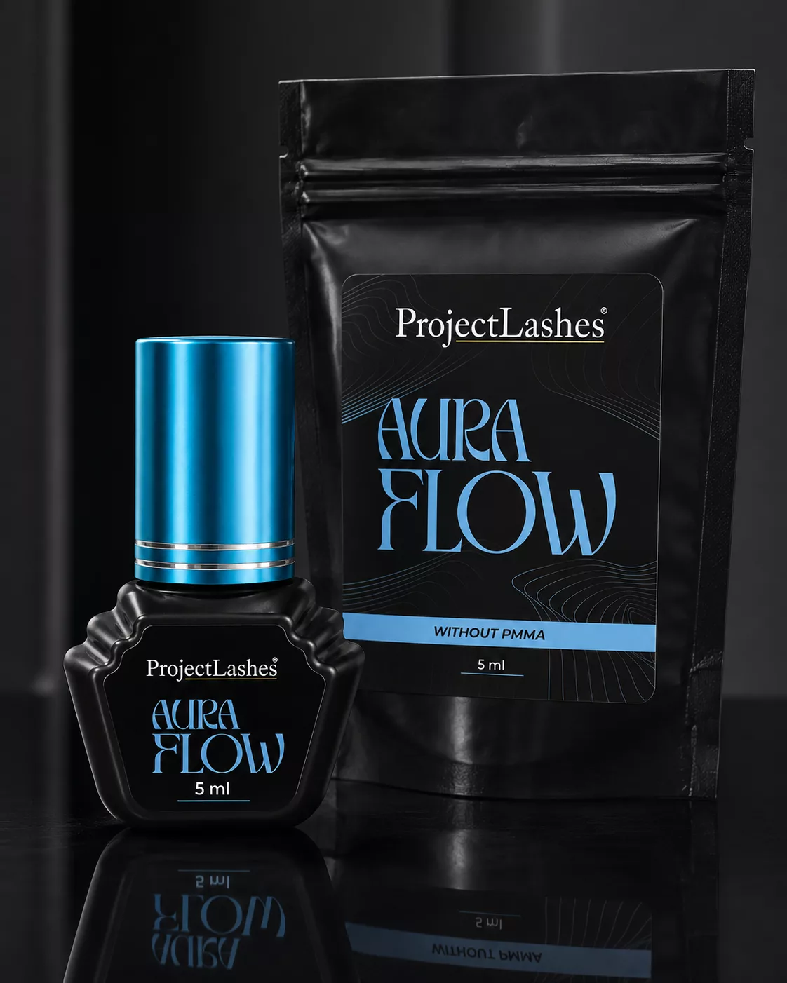 Klej do przedłużania rzęs bez PMMA AURA FLOW ProjectLashes 5ml czarny 0,5-1 sek