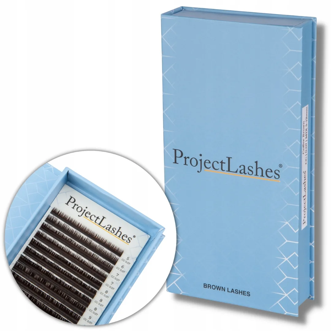 Rzęsy Project Lashes 0,085 MIX Ciemny Brąz Espresso brązowe