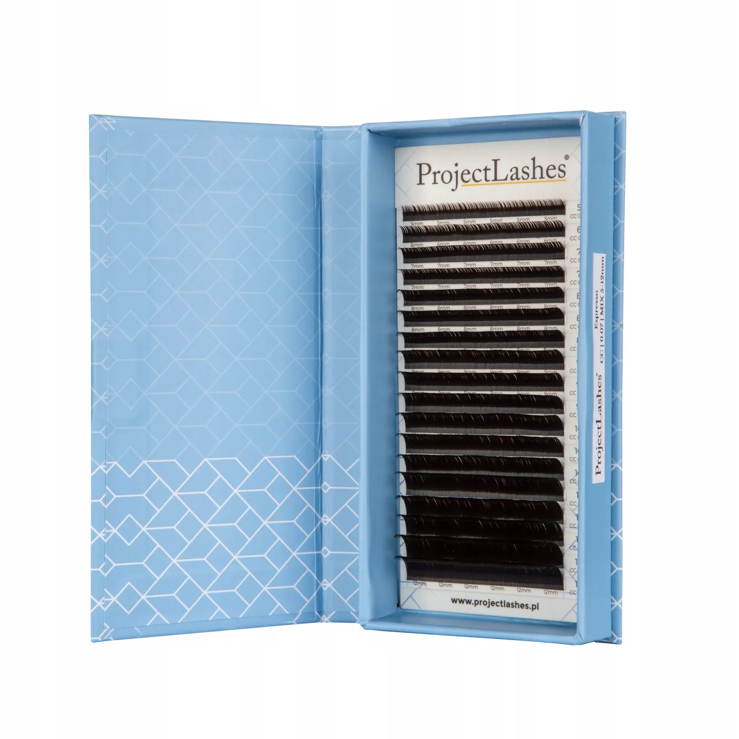 Rzęsy Project Lashes 0,085 MIX Ciemny Brąz Espresso brązowe