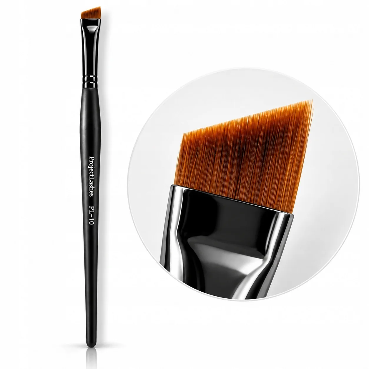 Pędzel do brwi i eyelinera ProjectLashes PL-10 skośny duży i szeroki MAX